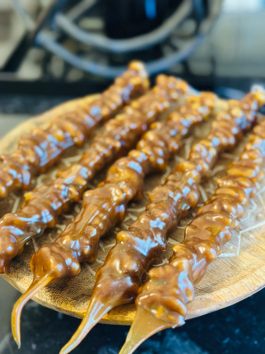 Churchkhela de Rkatsitheli( ჩურჩხელა რქაწითელის ბადაგში)150g
