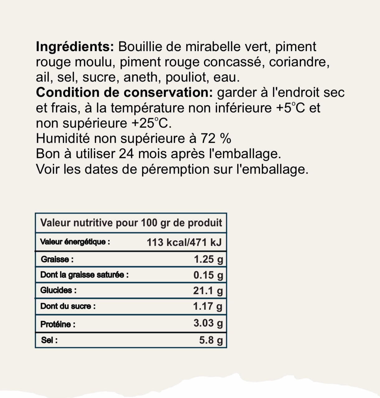 Tkemali vert( sauce aux prunes sauvages)370g